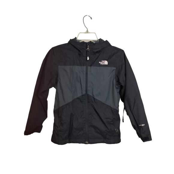 M824)The North Face Boys Full Zip Gray Black Dryvent Hoodie Jacket S 7/8 NFA3NNV - Picture 2 of 8